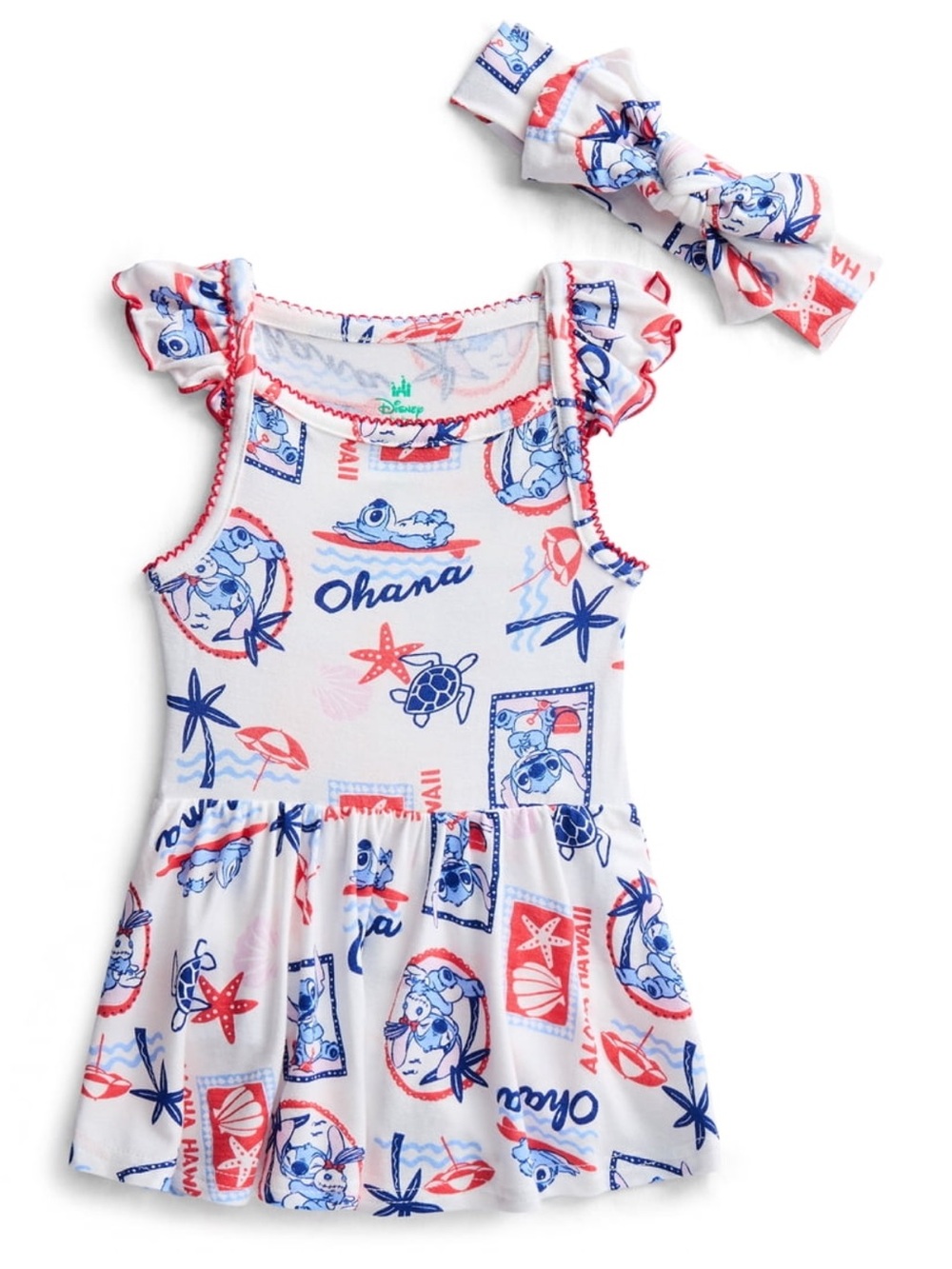 New lilo and stitch Disney Baby Character Romper with head band 0-3m
